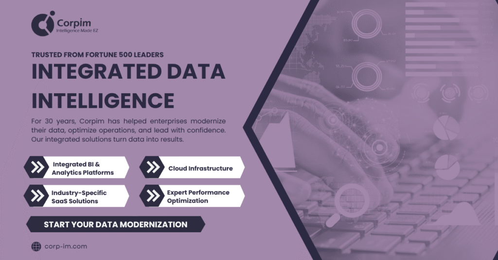 Integrated data intelligence platform combining business intelligence and data analytics solutions for Fortune 500 companies